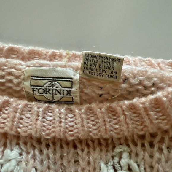 Vintage Forindi Pastel Chevron Knit Sweater Grandmacore 90s Art Deco - Picture 6 of 8